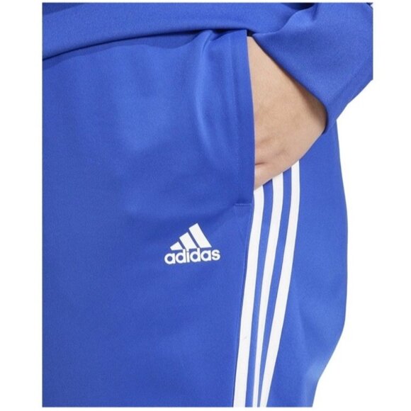 Adidas Women's Essentials Warm-up Slim Tapered 3-Stripes Track Pants, Blue, 2X - Picture 2 of 5